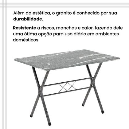Imagem de Conjunto de Mesa Tubular 062 100x60cm Tampo em Granito com 4 Cadeiras Lívia