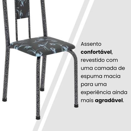 Imagem de Conjunto de Mesa Tubular 062 100x60cm Tampo em Granito com 4 Cadeiras Lívia