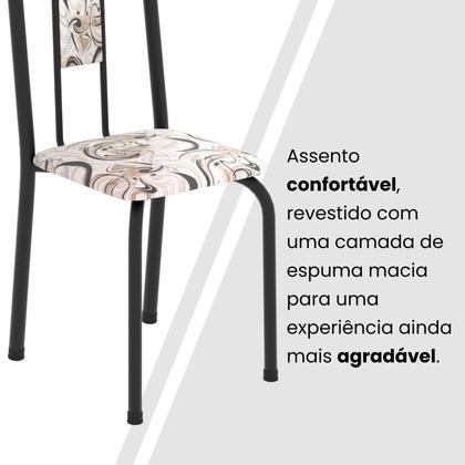 Imagem de Conjunto de Mesa Tubular 100x60cm Tampo em Granito Ocre com 4 Cadeiras Lívia