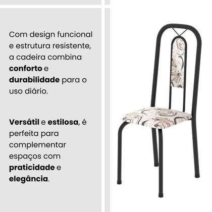 Imagem de Conjunto de Mesa Tubular 100x60cm Tampo em Granito Ocre com 4 Cadeiras Lívia