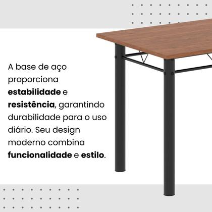 Imagem de Conjunto de Mesa Tubular 100x60cm Tampo em Mdf e 4 Cadeiras Dany