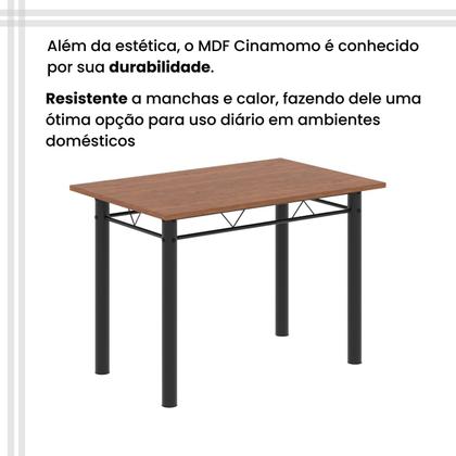 Imagem de Conjunto de Mesa Tubular 100x60cm Tampo em Mdf e 4 Cadeiras Dany