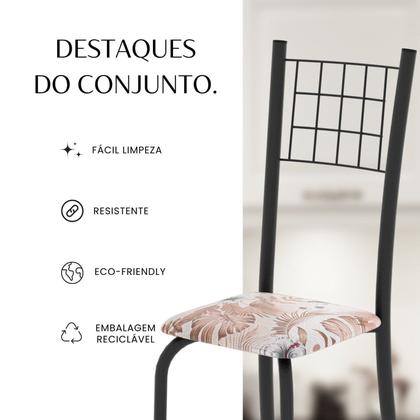 Imagem de Conjunto de Mesa Tubular 100x60cm Tampo em Mdf e 4 Cadeiras Dany