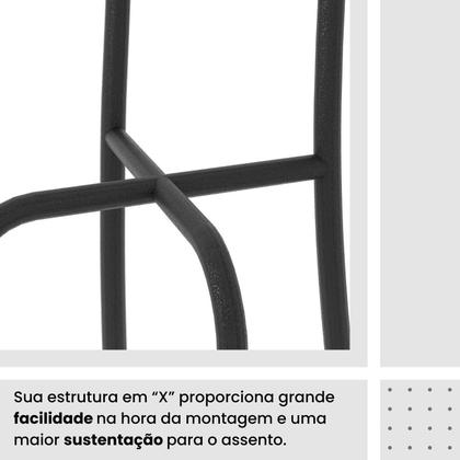 Imagem de Conjunto de Mesa Tubular 120cm x 75cm Tampo em Granito Topázio com 4 Cadeiras Iris Preto