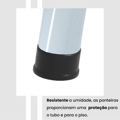 Imagem de Conjunto de Mesa Tubular 120cm x 75cm Tampo em Vidro com 4 Cadeiras Iris B Branco/Bege