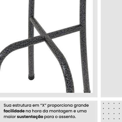 Imagem de Conjunto de Mesa Tubular 120x75cm Tampo em Ardósia Indiano com 4 Cadeiras Iris