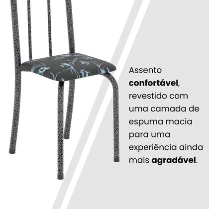 Imagem de Conjunto de Mesa Tubular 120x75cm Tampo em Ardósia Indiano com 4 Cadeiras Iris