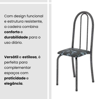 Imagem de Conjunto de Mesa Tubular 120x75cm Tampo em Ardósia Indiano com 4 Cadeiras Iris