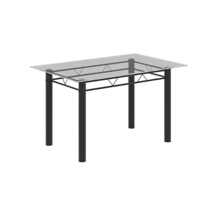 Imagem de Conjunto de Mesa Tubular 120x75cm Tampo em Vidro com 4 Cadeiras Iris B