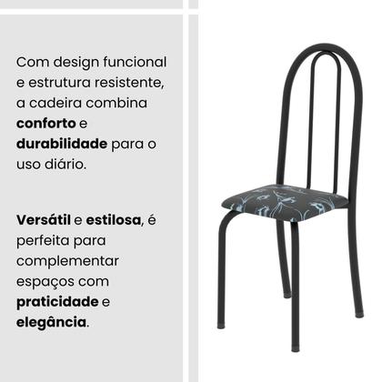 Imagem de Conjunto de Mesa Tubular 140cm X 75cm Tampo em Granito Topázio com 6 Cadeiras Iris B