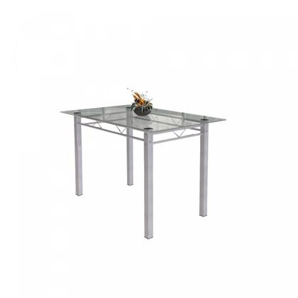 Imagem de Conjunto de Mesa Tubular 4 Cadeiras 120cm com Tampo de Vidro Iza