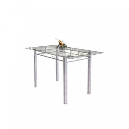 Imagem de Conjunto de Mesa Tubular 6 Cadeiras 140cm com Tampo de Vidro Iza