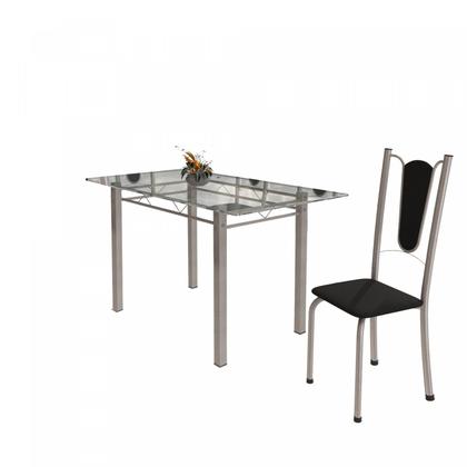 Imagem de Conjunto de Mesa Tubular 6 Cadeiras 140cm com Tampo de Vidro Melissa