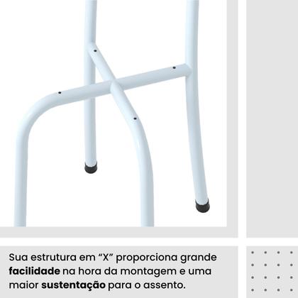 Imagem de Conjunto de Mesa Tubular 62 100x60cm Tampo em MDF com 4 Cadeiras Ane B Branco/Arabesco