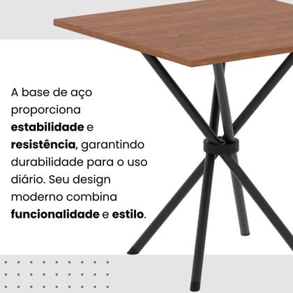 Imagem de Conjunto de Mesa Tubular 70cm X 70cm Tampo em Mdf com 4 Cadeiras Dany