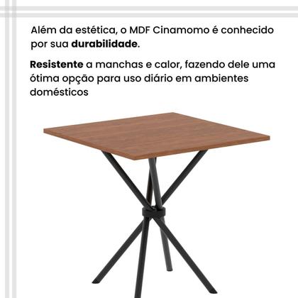 Imagem de Conjunto de Mesa Tubular 70cm X 70cm Tampo em Mdf com 4 Cadeiras Dany