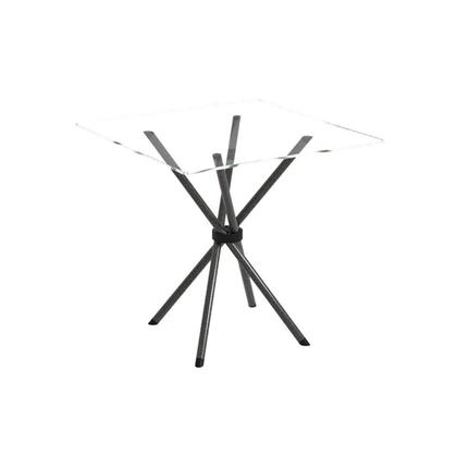 Imagem de Conjunto de Mesa Tubular 70x70cm Tampo em Vidro com 4 Cadeiras Dany