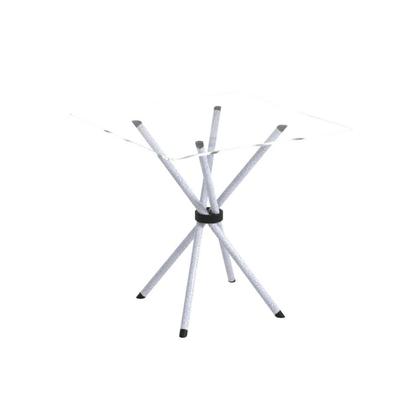 Imagem de Conjunto de Mesa Tubular 70x70cm Tampo em Vidro com 4 Cadeiras Dany