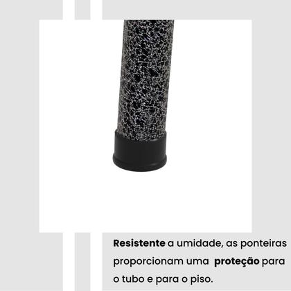 Imagem de Conjunto de Mesa Tubular com 6 Cadeiras Lara Prata/Preto