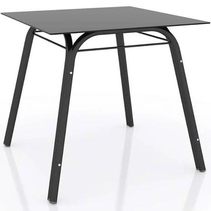 Imagem de Conjunto De Mesa Tubular Lotus 75cm Com 4 Cadeiras 121 Preto Assento Platina Artefamol