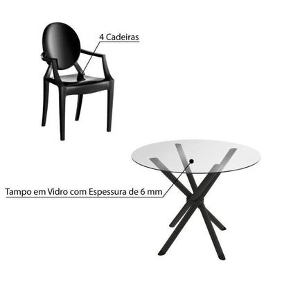 Imagem de Conjunto de Mesa Volga com 4 cadeiras Polipropileno