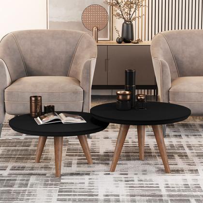 Imagem de Conjunto De Mesas De Centro Para Sala Decorativas Com Pés Palito Luma - JM3