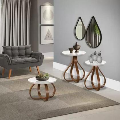 Imagem de Conjunto de Mesas Decorativas Bella para Canto e Centro Sala
