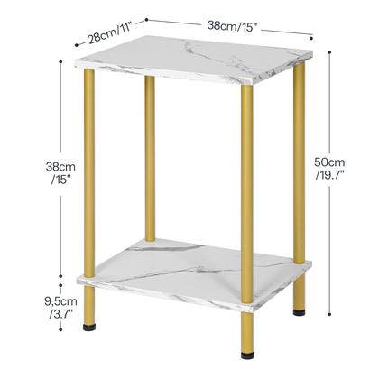 Imagem de Conjunto de mesas finais HOOBRO DM09BZP201 com prateleiras de armazenamento de 2 camadas