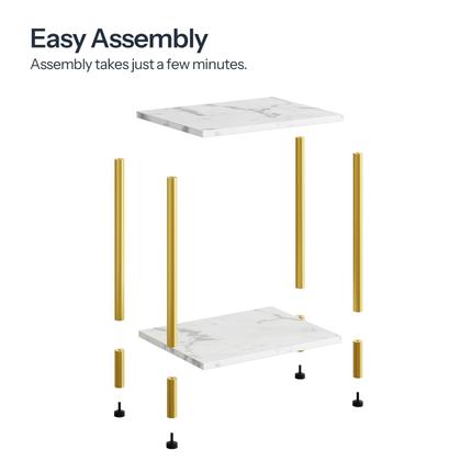 Imagem de Conjunto de mesas finais HOOBRO DM09BZP201 com prateleiras de armazenamento de 2 camadas