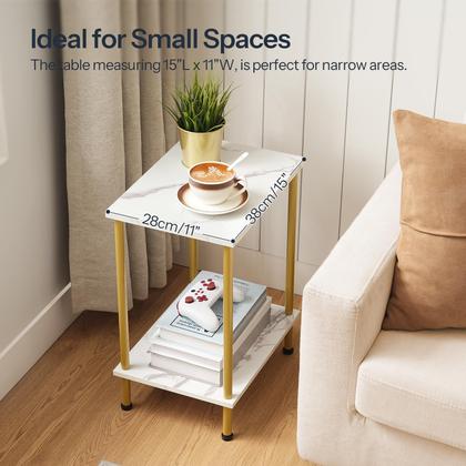 Imagem de Conjunto de mesas finais HOOBRO DM09BZP201 com prateleiras de armazenamento de 2 camadas