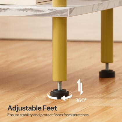 Imagem de Conjunto de mesas finais HOOBRO DM09BZP201 com prateleiras de armazenamento de 2 camadas