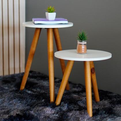 Imagem de Conjunto de Mesinhas Canto E Apoio Pe Palito Decorativa