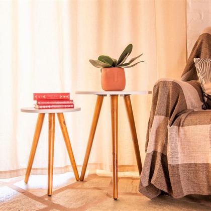 Imagem de Conjunto de Mesinhas Canto E Apoio Pe Palito Decorativa