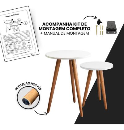 Imagem de Conjunto de Mesinhas Canto E Apoio Pe Palito Decorativa