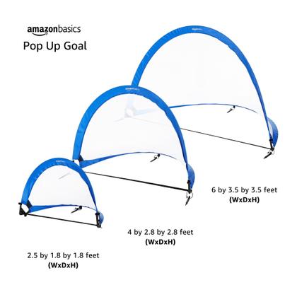 Imagem de Conjunto de metas de futebol Amazon Basics Portable Pop Up 0,76 m azul