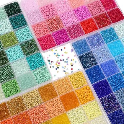 Imagem de Conjunto De Miçangas Coloridas De 3mm Com 24 Compartimentos Para DIY, Acessórios Para Pulseiras E