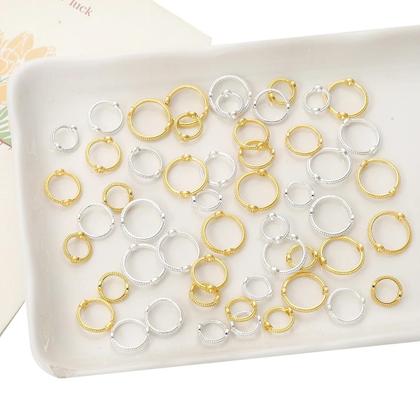 Imagem de Conjunto De Miçangas De Liga Coloridas Com 50 Peças, Anéis De Duplo Furo Para DIY, Acessórios Para