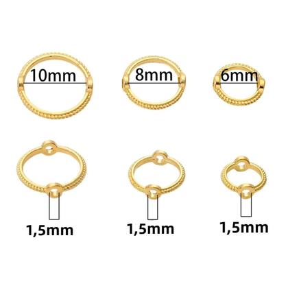 Imagem de Conjunto De Miçangas De Liga Coloridas Com 50 Peças, Anéis De Duplo Furo Para DIY, Acessórios Para