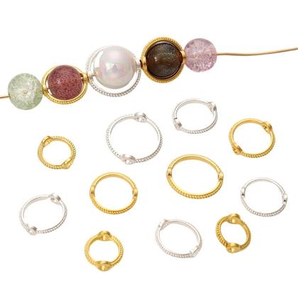 Imagem de Conjunto De Miçangas De Liga Coloridas Com 50 Peças, Anéis De Duplo Furo Para DIY, Acessórios Para