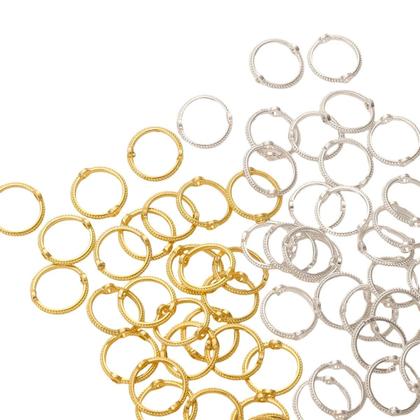 Imagem de Conjunto De Miçangas De Liga Coloridas Com 50 Peças, Anéis De Duplo Furo Para DIY, Acessórios Para