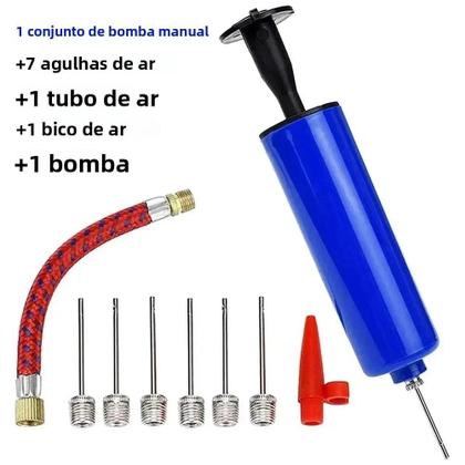 Imagem de Conjunto De Mini Bomba De Ar Portátil 10 Peças Kit Inflador Para Bolas De Futebol, Basquete, Futebol