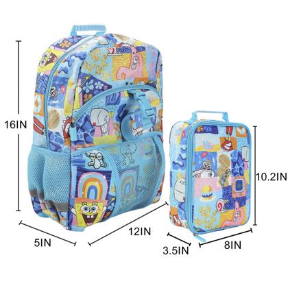 Imagem de Conjunto de mochila e kit de almoço Bioworld SpongeBob 16 polegadas