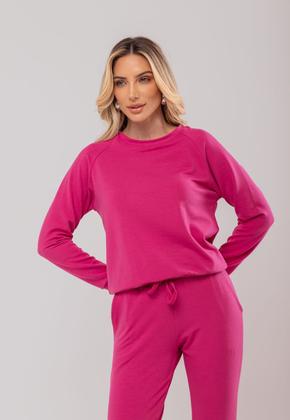 Imagem de Conjunto De Moletinho Com Casaco Gola Canoa E Calça Jogger Pink Salvatore Fashion