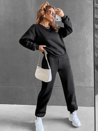 Imagem de Conjunto De Moletom Calça Blusa Flanelado De Algodão