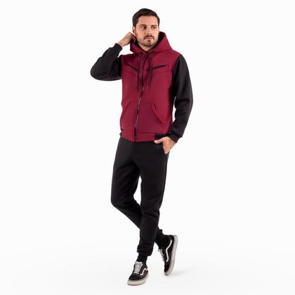 Imagem de Conjunto de Moletom Calça e Blusa de Frio Casaco Masculino e Feminino Com Capuz e Ziper