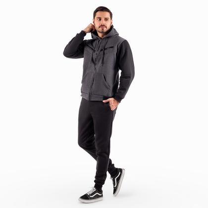 Imagem de Conjunto de Moletom Calça e Blusa de Frio Casaco Masculino e Feminino Com Capuz e Ziper