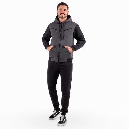 Imagem de Conjunto de Moletom Calça e Blusa de Frio Casaco Masculino e Feminino Com Capuz e Ziper