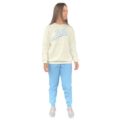 Imagem de Conjunto de Moletom Feminino Blusa Sem Capuz e Calça Jogger Estampado