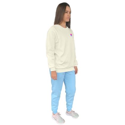Imagem de Conjunto de Moletom Feminino Blusa Sem Capuz e Calça Jogger Estampado