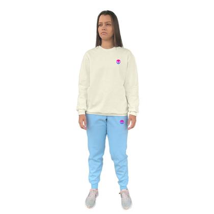 Imagem de Conjunto de Moletom Feminino Blusa Sem Capuz e Calça Jogger Estampado